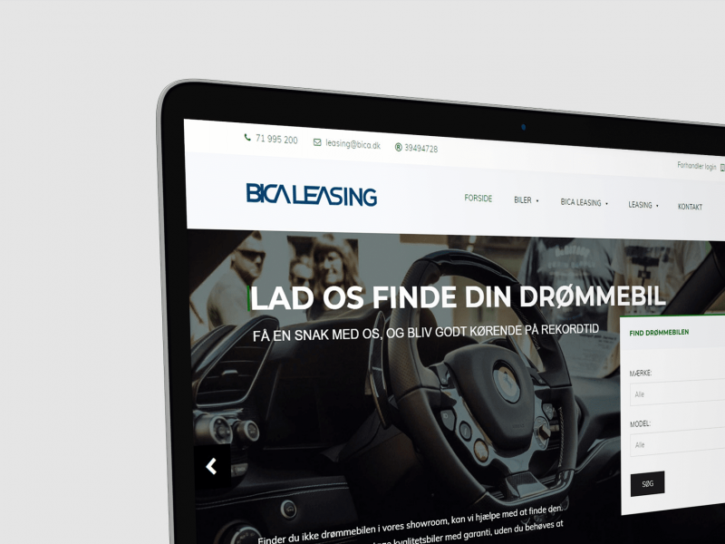 Bica Leasing A/S Website