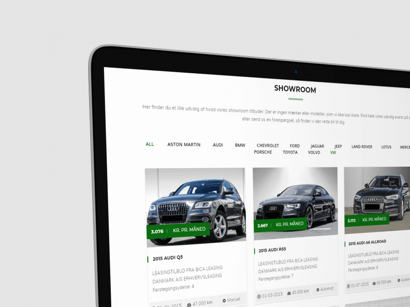 Bica Leasing A/S Website